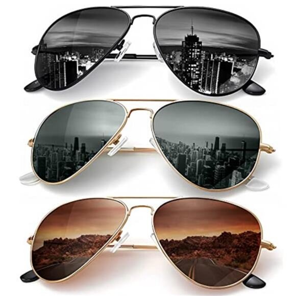 Other - 3 Pcs Classic Aviator Sunglasses for Men Women Driving Sun glasses Polarized